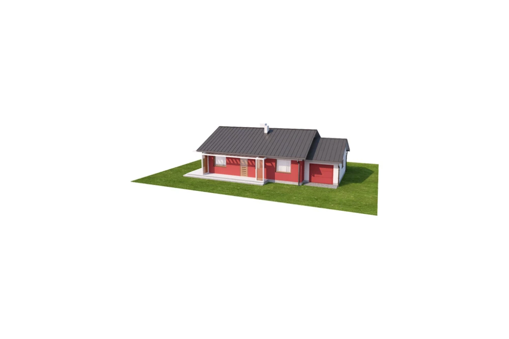 Projekt domu Wołowiec N DM-6498 N, parterowy z garażem, bez podpiwniczenia - model