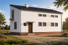 Projekt budynku mieszkalno-gospodarczego ZG-21, parterowy ze strychem, niepodpiwniczony - wizualizacja elewacji lewej