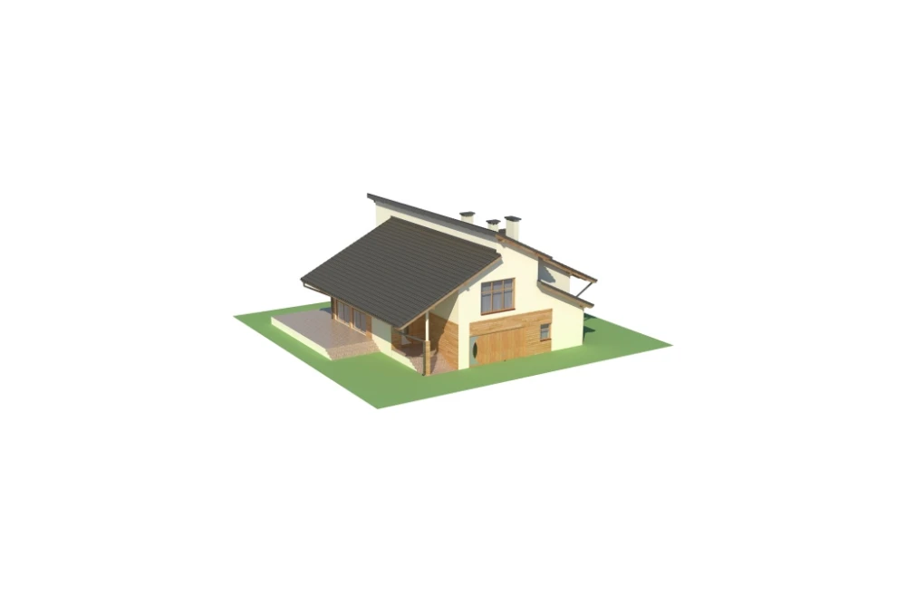 Projekt domu Siena DM-6463, parterowy z poddaszem użytkowym, z garażem dwustanowiskowym, bez podpiwniczenia - model
