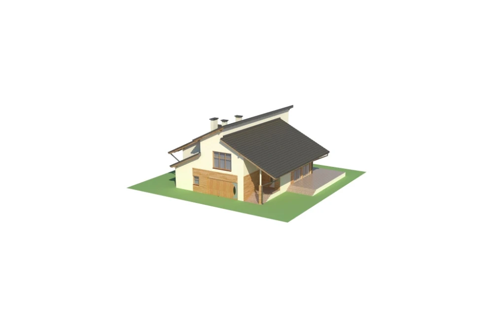Projekt domu Siena Due L-6463, parterowy z poddaszem użytkowym, z garażem dwustanowiskowym, bez podpiwniczenia - model