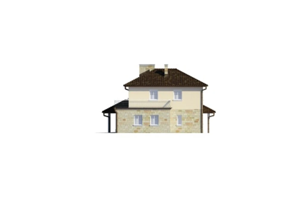 Projekt domu Antelao DM-6470, piętrowy, niepodpiwniczony z garażem - elewacja prawa