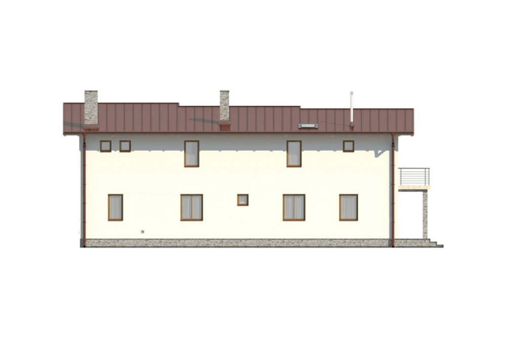 Projekt domu Izdebnik DM-6488, piętrowy z garażem jednostnowiskowym, niepodpiwniczony - elewacja ogrodowa