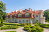 Projekt hotelu K-12, budynek piętrowy z poddaszem użytkowym, częściowo podpiwniczony - wizualizacja elewacji lewej