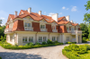 Projekt hotelu LK-12, budynek piętrowy z poddaszem użytkowym, częściowo podpiwniczony - wizualizacja elewacji lewej