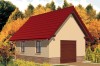 Projekt garażu jednostanowiskowego tech. LZG-38 tech., parterowy, bez podpiwniczenia, bez poddasza - kolorystyka wersja 3