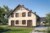 Projekt domu Stryków DM-6481, parterowy z poddaszem mieszkalnym, bez podpiwniczenia - wizualizacja elewacji lewej