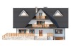 Projekt domu Zakopane DM-6551, piętrowy z poddaszem mieszkalnym, podpiwniczony, z garażem - elewacja frontowa