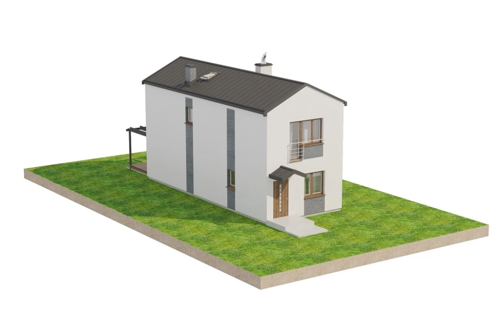 Projekt domu Flexum DM-6715, piętrowy, jednorodzinny, tradycyjny, bez garażu, bez podpiwniczenia - model
