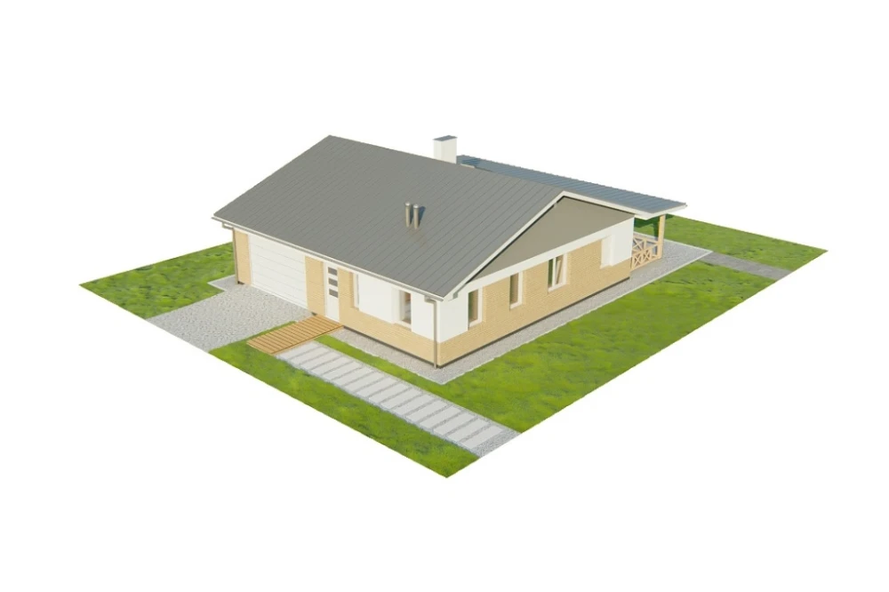 Projekt domu Ariona DM-6728,  parterowy, niepodpiwniczony, z garażem jednostanowiskowym - model
