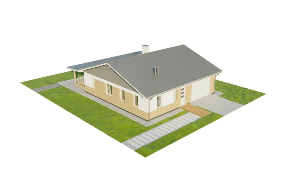 Projekt domu Ariona 2 L-6728,  parterowy, niepodpiwniczony, z garażem jednostanowiskowym - model