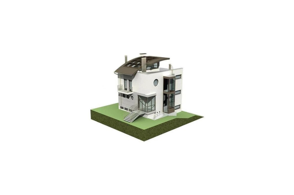 Projekt baru LK-02, budynek piętrowy, podpiwniczony - model