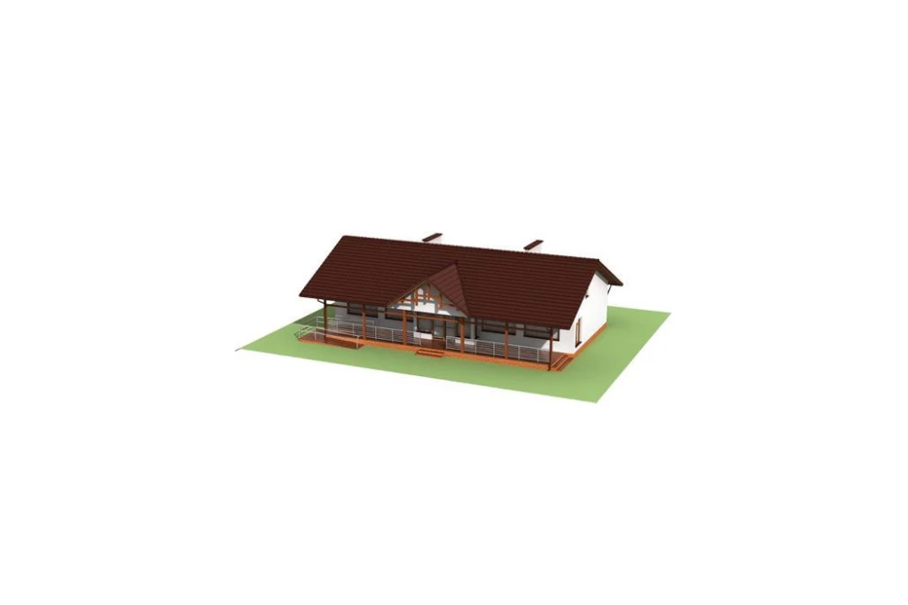 Projekt sklepu LK-06, budynek parterowy, podpiwniczony - model