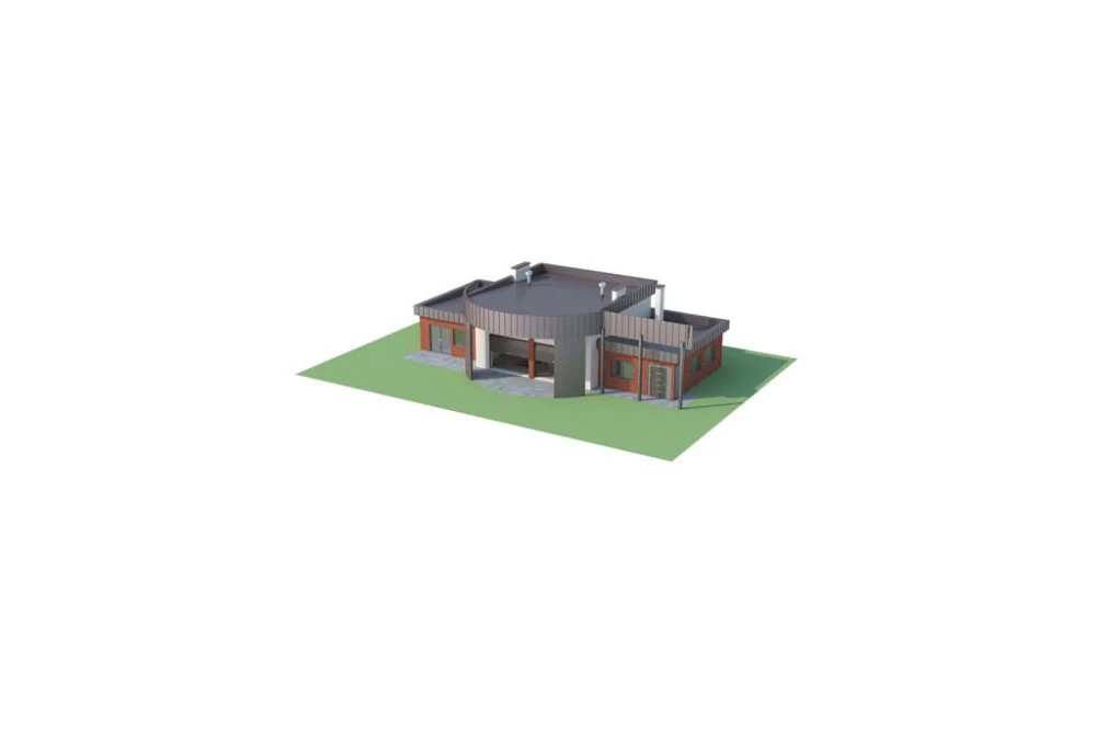 Projekt warsztatu samochodowego LK-08 B, budynek parterowy, bez podpiwniczenia - model