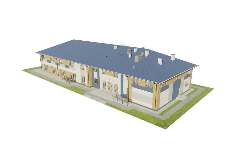 Projekt restauracji z motelem K-145, piętrowy niepodpiwniczony, bez garażu - model