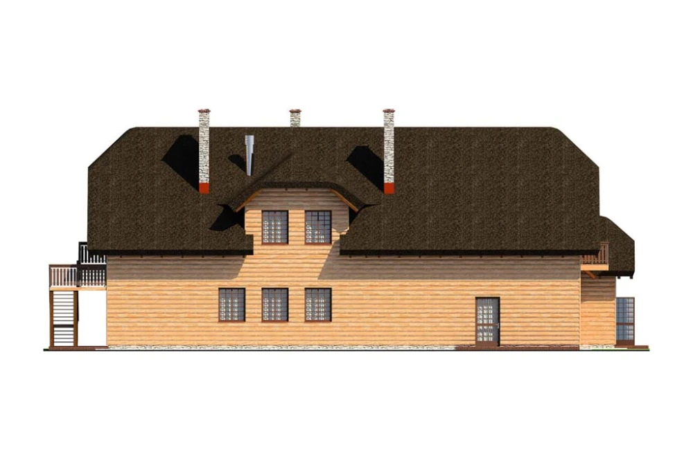 Projekt restauracji LK-19, budynek parterowy z poddaszem użytkowym, bez podpiwniczenia - elewacja lewa