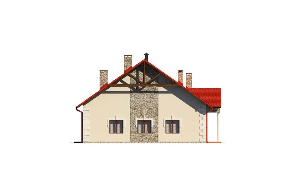 Projekt restauracji K-24 B, parterowy z antresolą, niepodpiwniczony, bez garażu - elewacja lewa