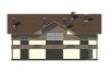 Projekt centrum odnowy LK-27, parterowy z poddaszem użytkowym, niepodpiwniczony, bez garażu - elewacja ogrodowa