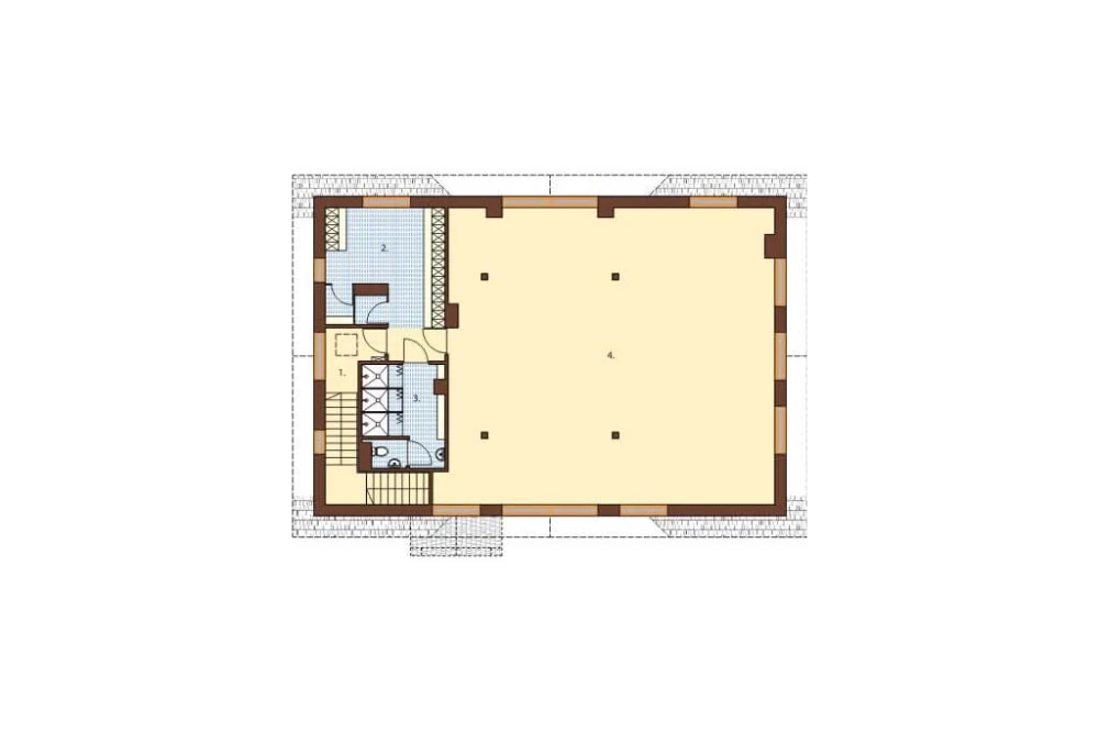 Projekt centrum odnowy LK-27, parterowy z poddaszem użytkowym, niepodpiwniczony, bez garażu - rzut poddasza