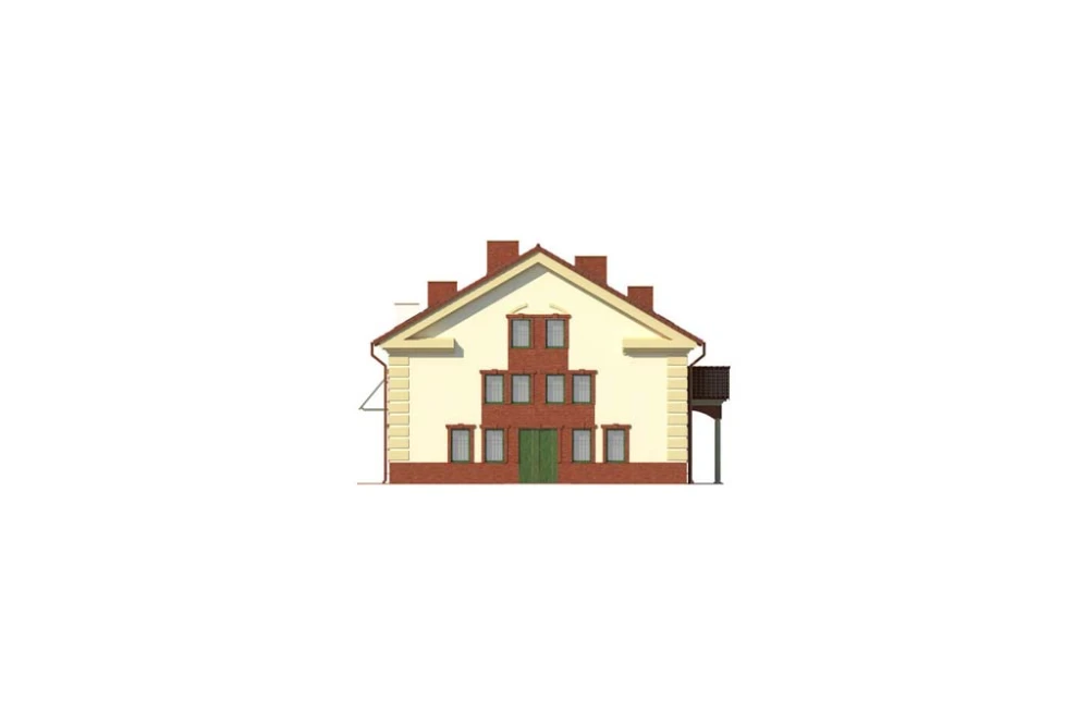 Projekt budynku produkcyjno-usługowego LK-46, piętrowy z antresolą, bez podpiwniczenia, bez garażu - elewacja lewa