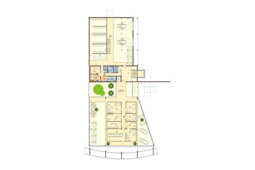 Projekt salonu samochodowego K-63, piętrowy, bez podpiwniczenia, bez garażu - rzut pierwszego piętra