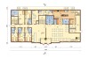 Projekt hotelu K-74, dwupiętrowy, podpiwniczony, bez garażu - rzut parteru