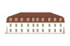 Projekt hotelu K-74, dwupiętrowy, podpiwniczony, bez garażu - elewacja ogrodowa