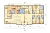 Projekt hotelu LK-74, dwupiętrowy, podpiwniczony, bez garażu - rzut parteru