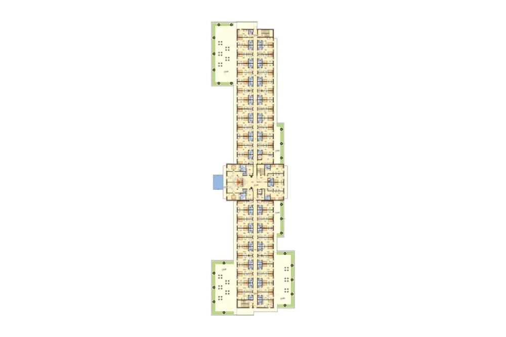 Projekt hotelu K-81, niepodpiwniczony, trzykondygnacyjny, ze strychem - rzut pierwszego piętra