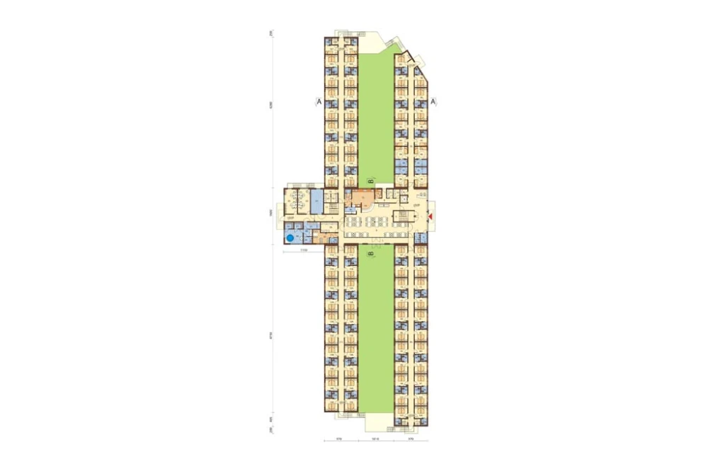 Projekt hotelu K-96, dwukondygnacyjny, niepodpiwniczony, bez garażu - rzut parteru
