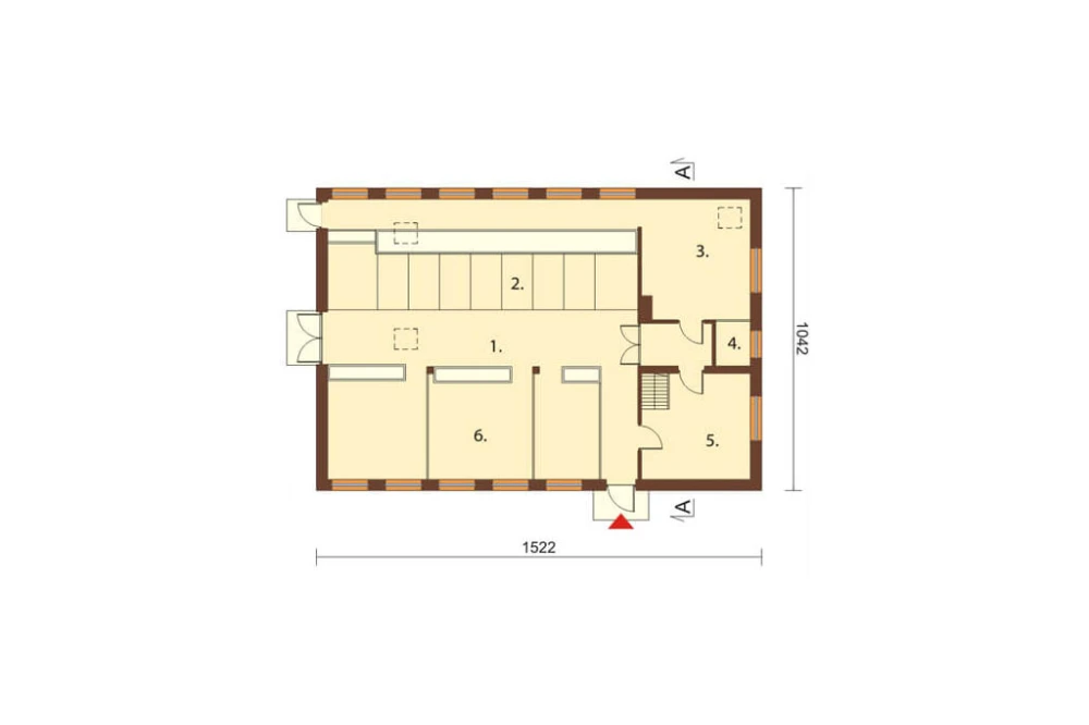 Projekt obory, chlewni ZG-04, parterowy ze strychem, bez podpiwniczenia - rzut parteru
