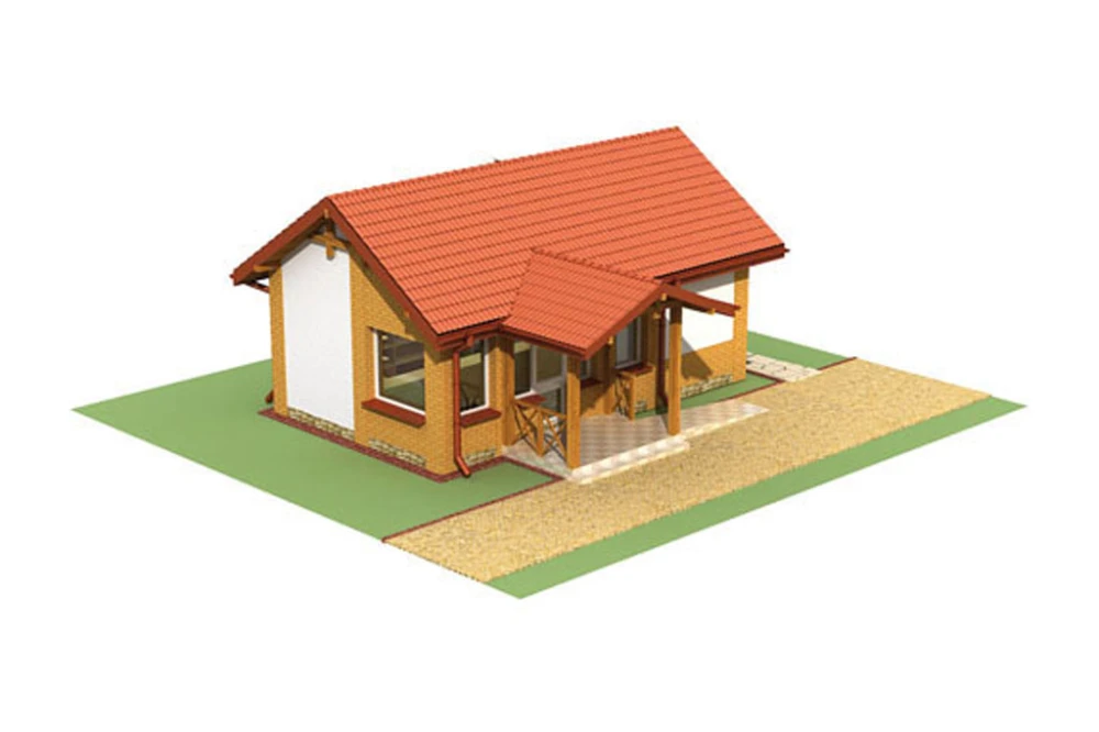 Projekt sklepu ZG-53, parterowy, niepodpiwniczony, bez garażu - model
