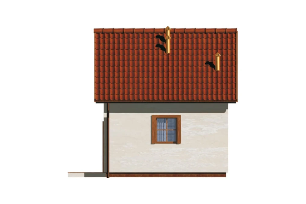 Projekt sklepu ZG-54, parterowy, niepodpiwniczony, bez garażu - elewacja ogrodowa