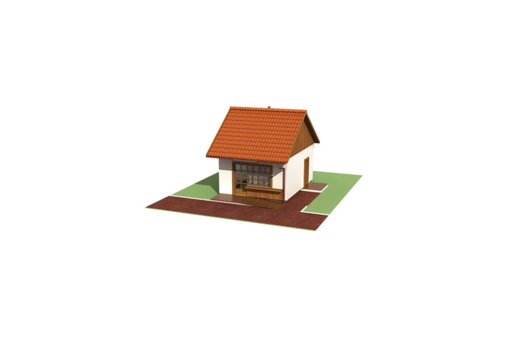 Projekt sklepu ZG-54, parterowy, niepodpiwniczony, bez garażu - model