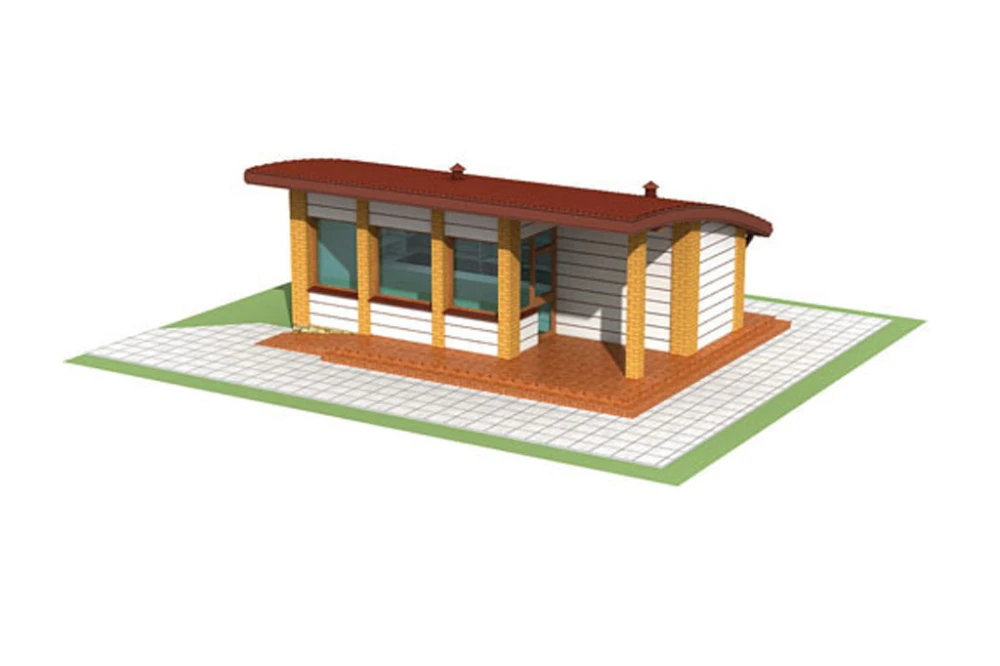 Projekt sklepu ZG-58, parterowy, niepodpiwniczony, bez garażu - model