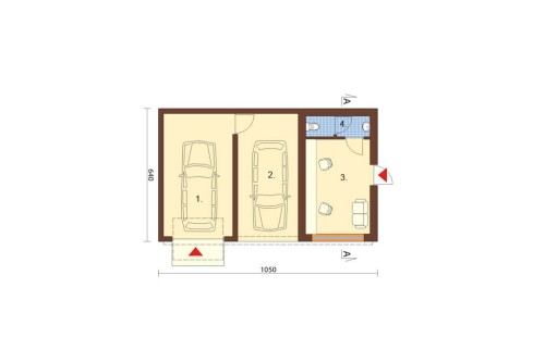 Projekt budynku usługowo-garażowego ZG-61, parterowy, bez podpiwniczenia - rzut parteru