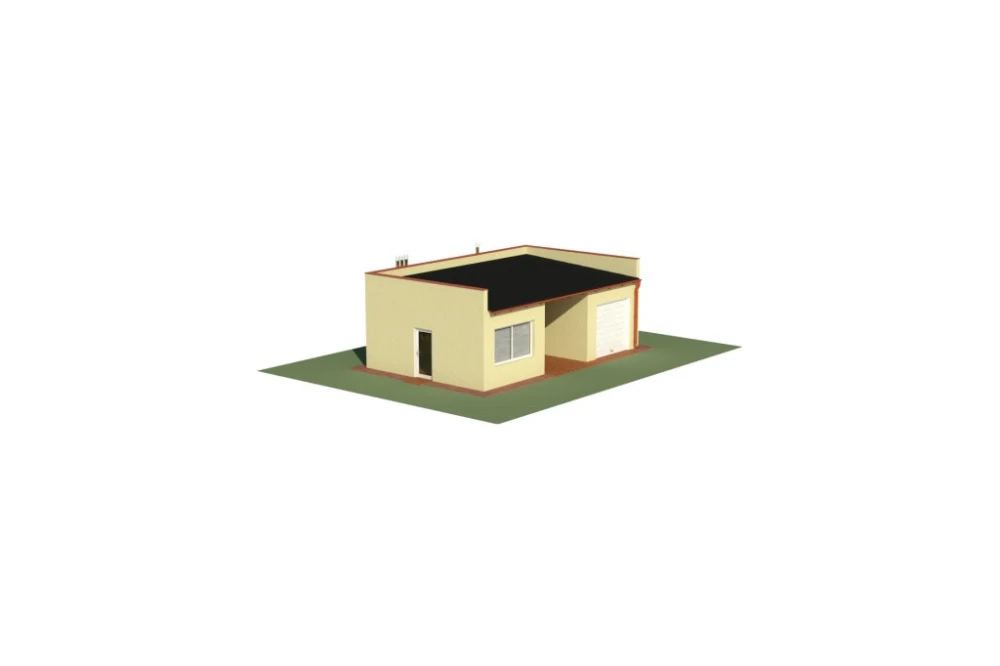 Projekt budynku usługowo-garażowego LZG-61, parterowy, bez podpiwniczenia - model