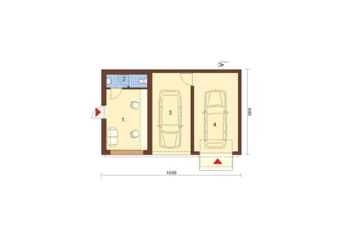 Projekt budynku usługowo-garażowego LZG-61, parterowy, bez podpiwniczenia - rzut parteru