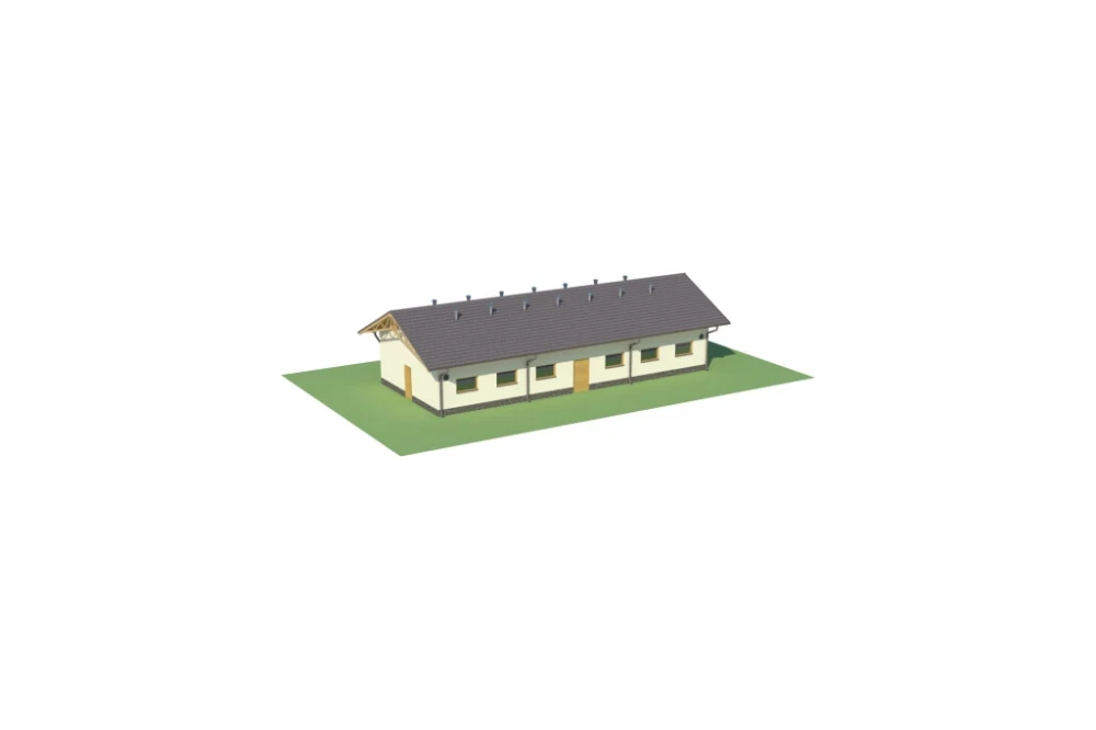 Projekt chlewni ZG-69, parterowy niepodpiwniczony, bez poddasza - model