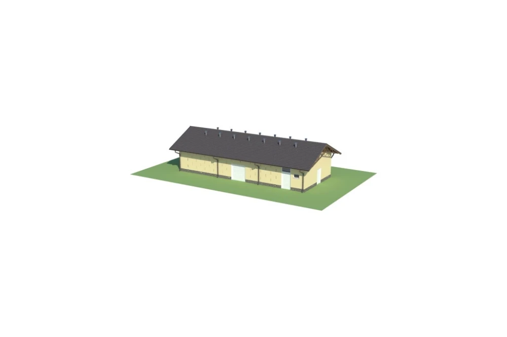 Projekt stajni LZG-72, parterowy, niepodpiwniczony - model