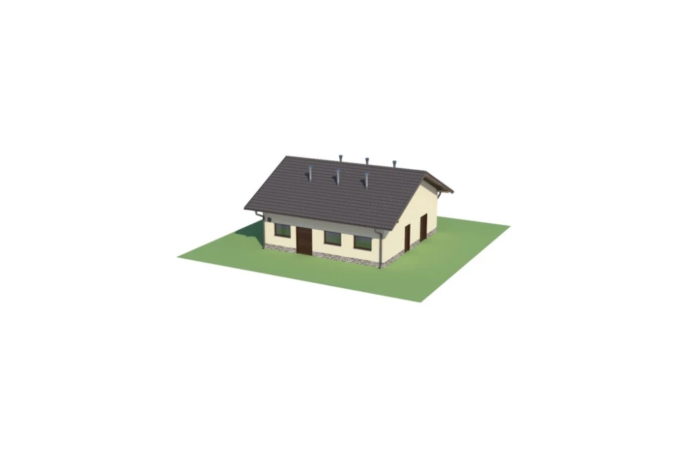 Projekt chlewni LZG-75, parterowy, niepodpiwniczony, bez poddasza - model