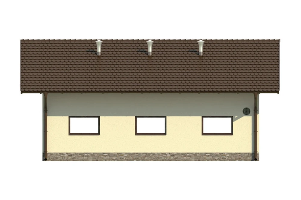 Projekt budynku gospodarczego ZG-88, parterowy, niepodpiwniczony - elewacja prawa