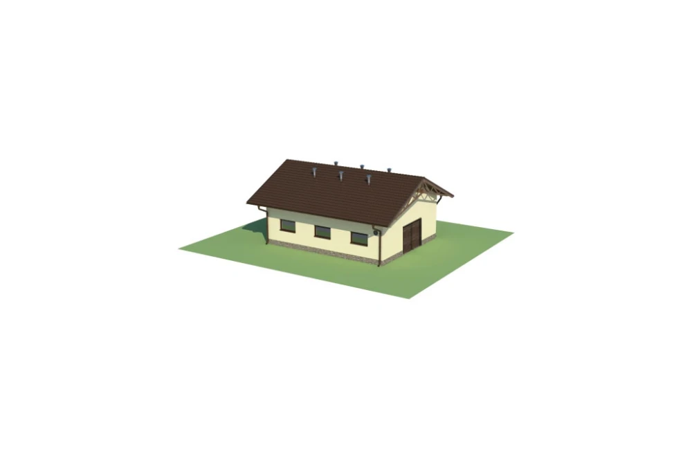 Projekt budynku gospodarczego ZG-88, parterowy, niepodpiwniczony - model