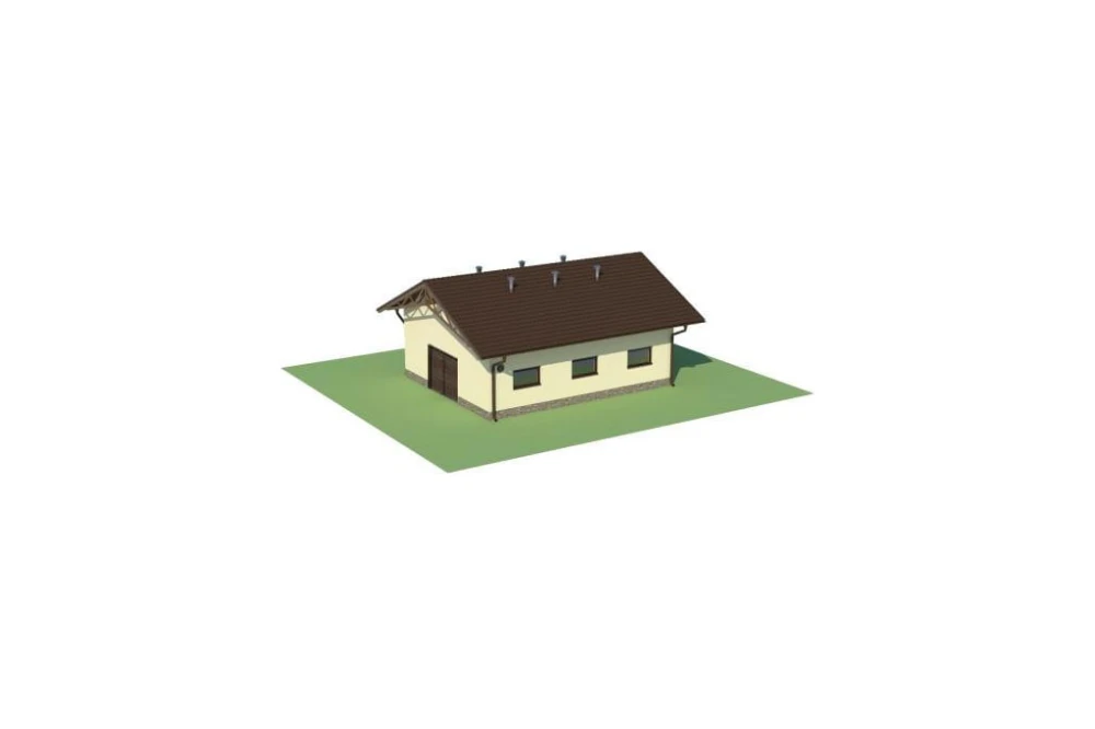 Projekt budynku gospodarczego LZG-88, parterowy, niepodpiwniczony - model