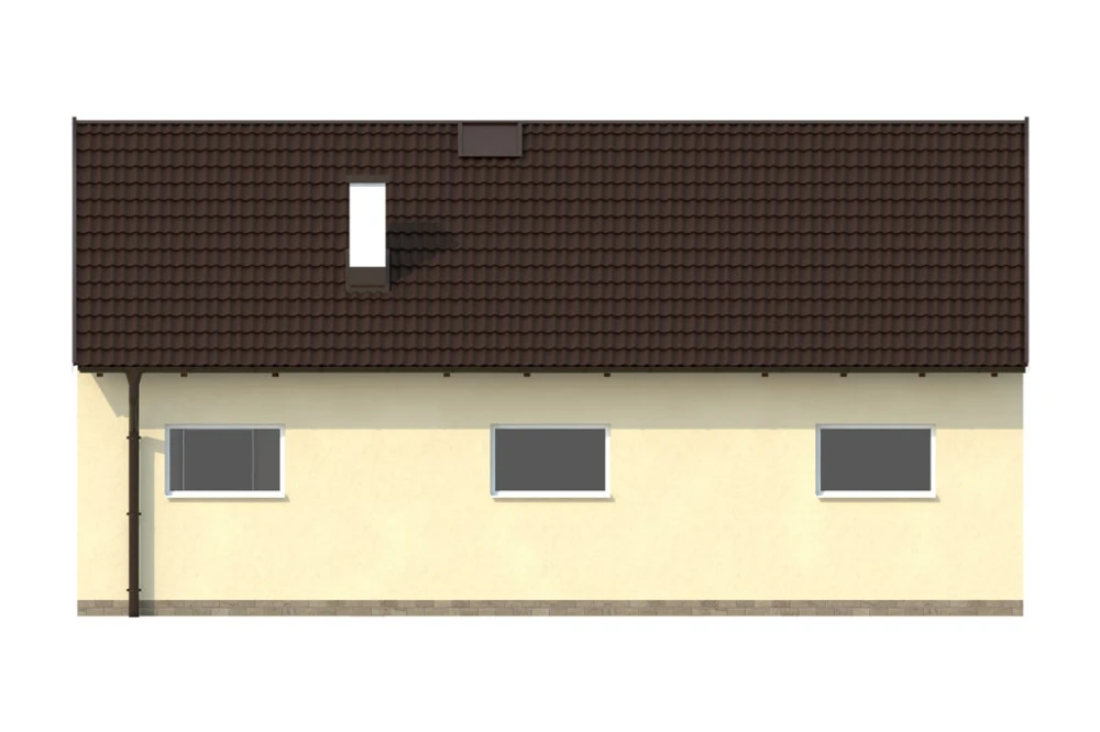Projekt garażu dwustanowiskowego ZG-89, parterowy, niepodpiwniczony - elewacja ogrodowa