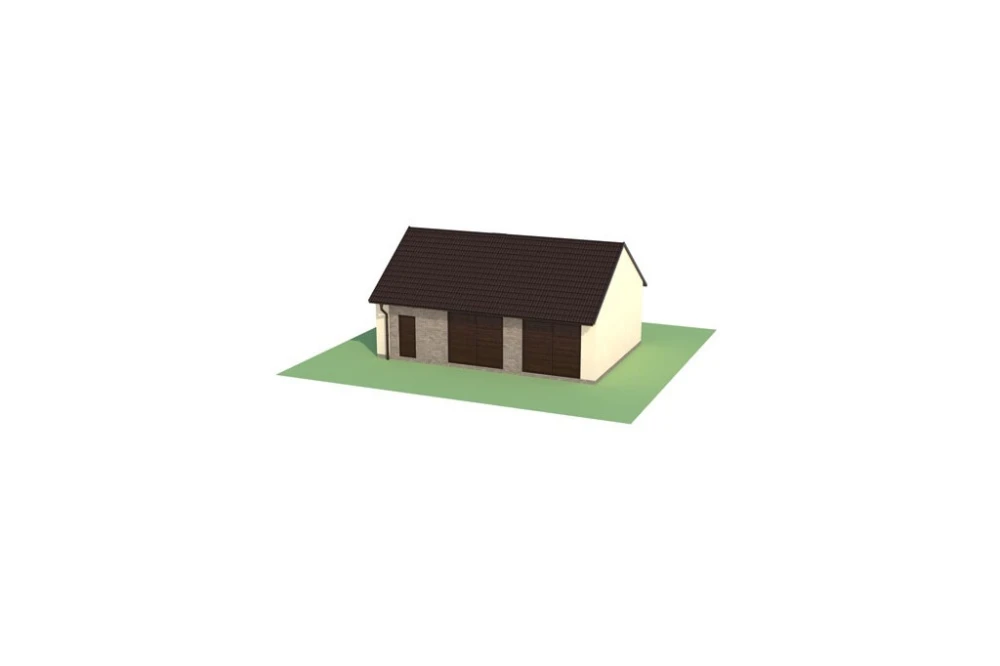 Projekt garażu dwustanowiskowego LZG-89, parterowy, niepodpiwniczony - model