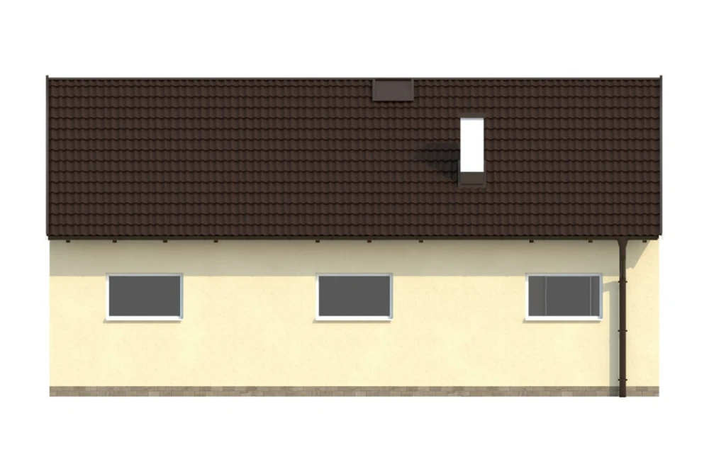 Projekt garażu dwustanowiskowego LZG-89, parterowy, niepodpiwniczony - elewacja ogrodowa