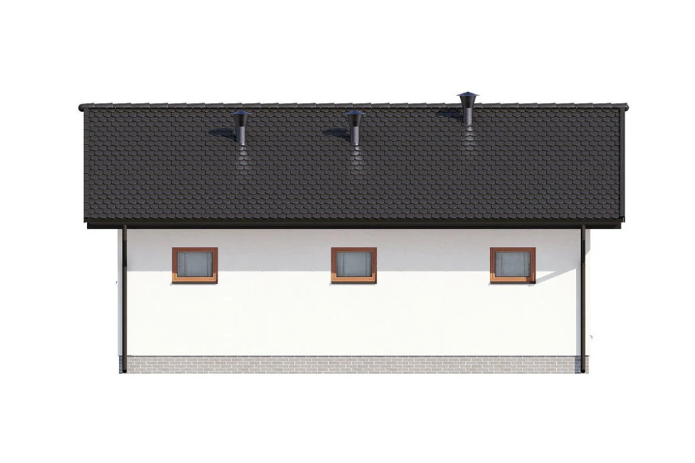 Projekt budynku gospodarczego LZG-93, parterowy, niepodpiwniczony - elewacja ogrodowa