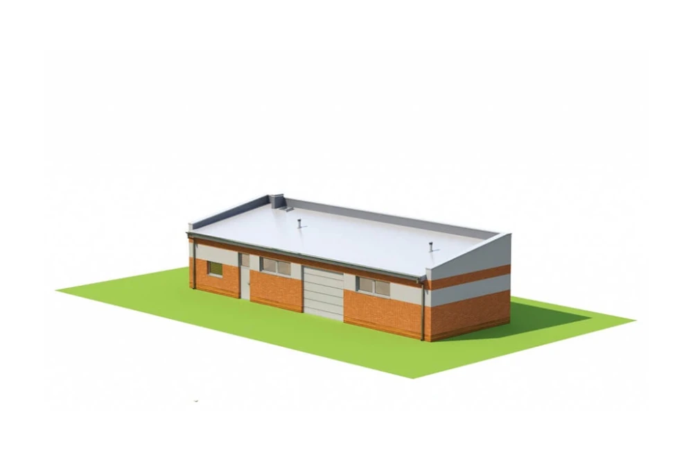 Projekt budynku magazynowo - gospodarczego ZG-98, parterowy, niepodpiwniczony - model