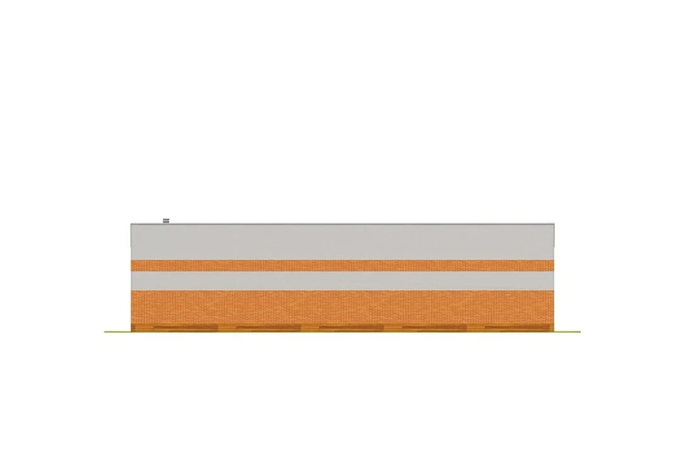 Projekt budynku magazynowo - gospodarczego LZG-98, parterowy, niepodpiwniczony - elewacja ogrodowa