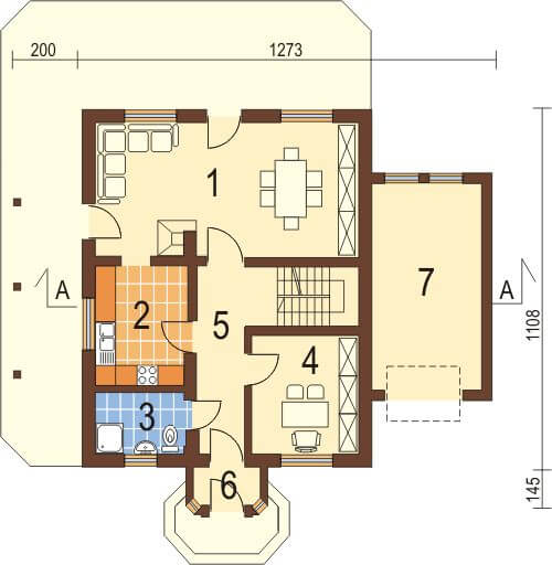 Projekt domu DM-5531 - rzut